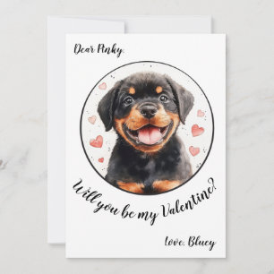 Customisable Valentine's Day card Rottweiler