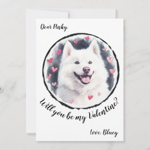 Customisable Valentine's Day card Samoyed