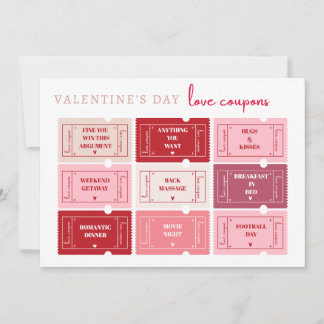 Customisable Valentine's Day Gift Coupon Card 