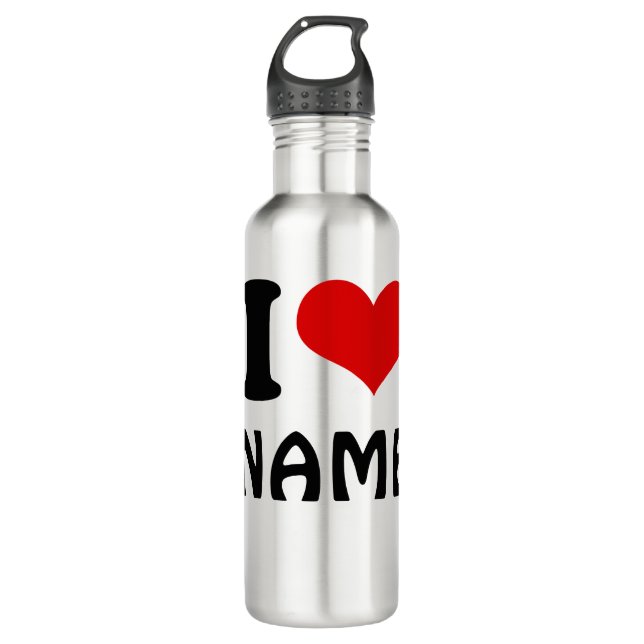 Customisable Valentines Day I love Heart Custom 710 Ml Water Bottle (Front)