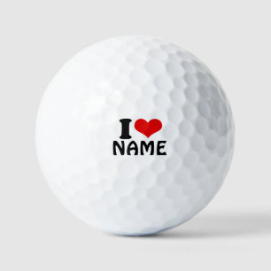 Customisable Valentines Day I love Heart Custom Golf Balls