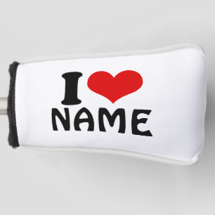 Customisable Valentines Day I love Heart Custom Golf Head Cover