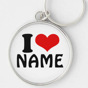 Customisable Valentines Day I love Heart Custom Key Ring