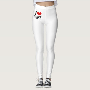 Customisable Valentines Day I love Heart Custom Leggings