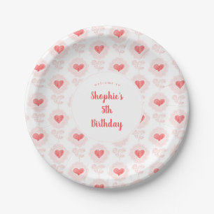 Customisable Valentine's Day Party Paper Plate