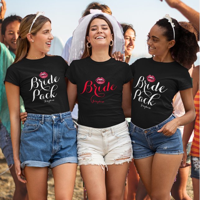 Customisable Vampire Bride Bachelorette Hen Party T-Shirt (Creator Uploaded)