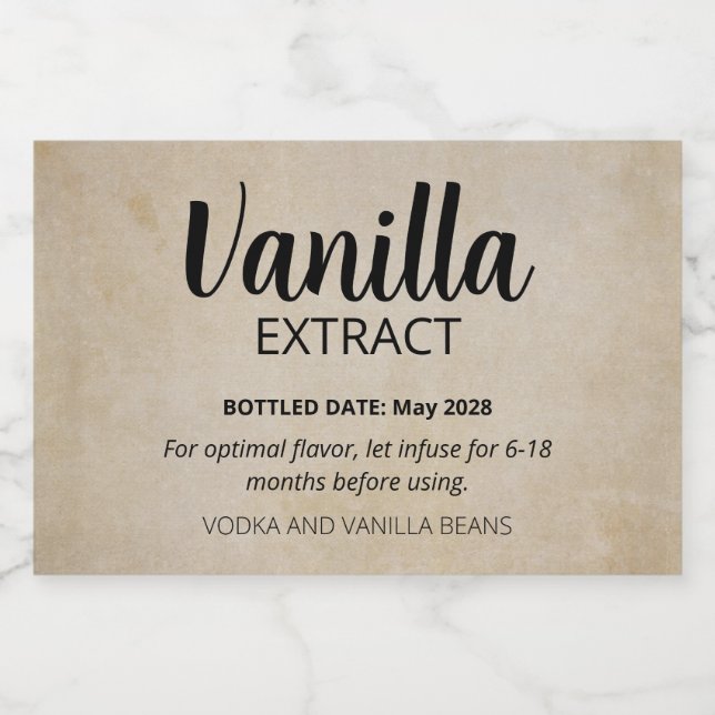 Customisable Vanilla Extract 3x2 VE001_04RT Sparkling Wine Label (Single Label)