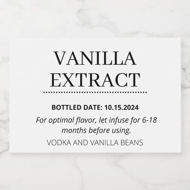 Customisable Vanilla Extract Label AB01_01RT (Single Label)