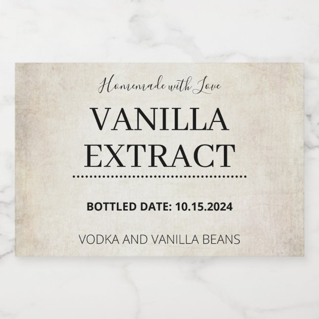 Customisable Vanilla Extract Label AB01_02RTbk (Single Label)