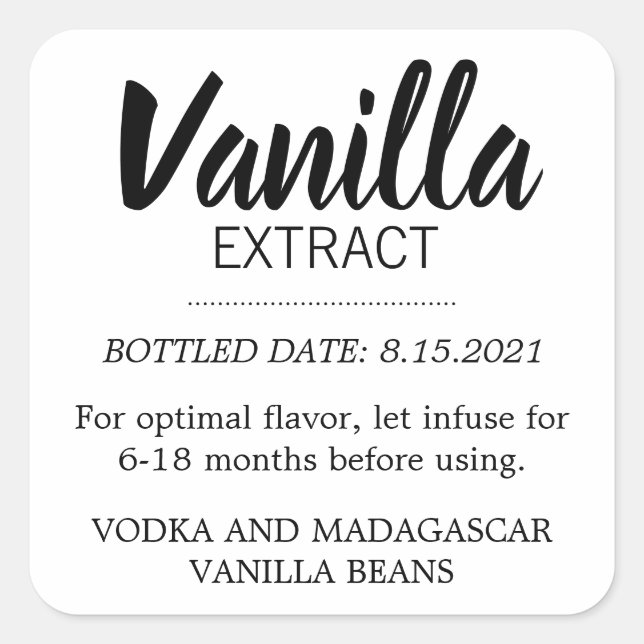 Customisable Vanilla Extract Label BL_02sq (Front)