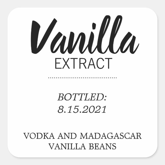 Customisable Vanilla Extract Label BL_03sq (Front)