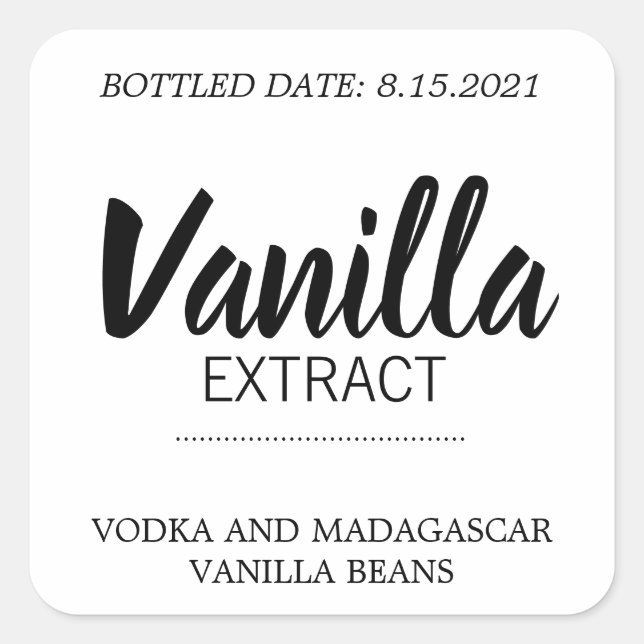 Customisable Vanilla Extract Label BL_03sq (Front)