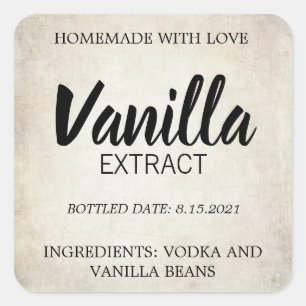 Customisable Vanilla Extract Label BL_05sqBK