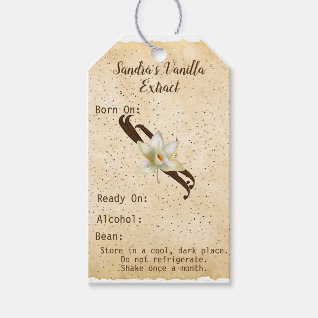 Customisable Vanilla Extract Label.  Gift Tags (Front)