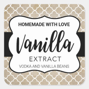 Customisable Vanilla Extract Label VE031_04sq