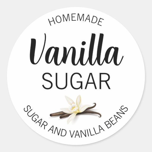 Customisable Vanilla Sugar Homemade Label VS (Front)