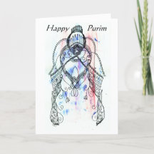 Customisable Vashti Fine Art Feminist Purim Card