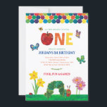 Customisable Very Hungry Caterpillar 1st Birthday Invitation<br><div class="desc">Celebrate your little one’s first birthday with the enchanting The Very Hungry Caterpillar 1st Birthday Invitation! Inspired by Eric Carle’s beloved story, this invitation showcases the iconic caterpillar surrounded by playful typography that highlights the milestone "1st Birthday." Perfect for a whimsical, storybook-themed celebration, this fully customisable invitation ensures your event...</div>