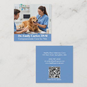 Customisable Veterinarian Business Card - QR Code