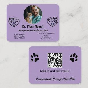 Customisable Veterinarian Business Card with Photo
