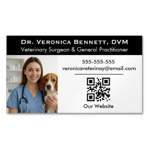 Customisable Veterinary Professional Photo Magnetic Business Card