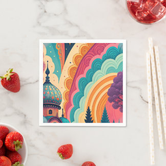 Customisable Vibrant Art Cocktail Paper Napkin
