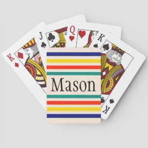 Customisable Vintage Bold Striped Playing Cards