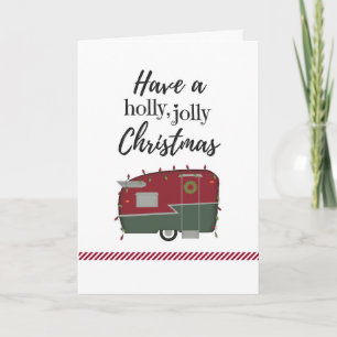 Customisable Vintage Camper Christmas Card