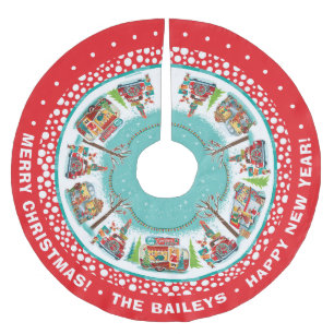 Customisable Vintage Campers Brushed Polyester Tree Skirt