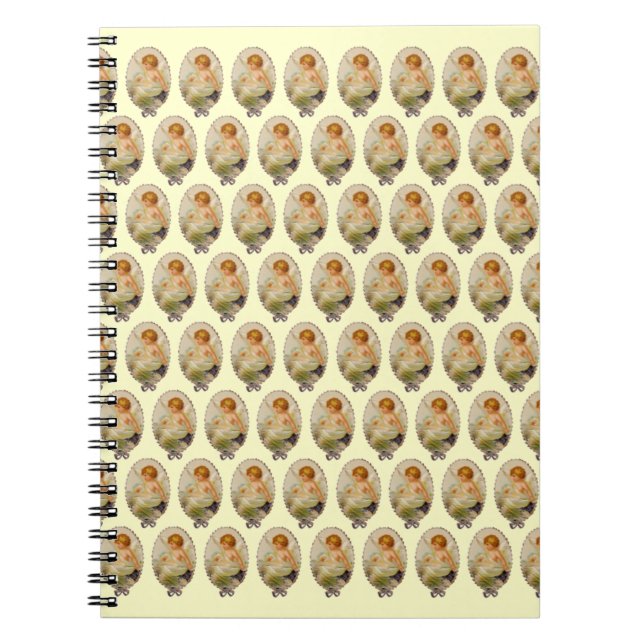 Customisable Vintage Cherubs Notebook (Front)