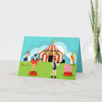 Customisable Vintage Circus Greeting Card