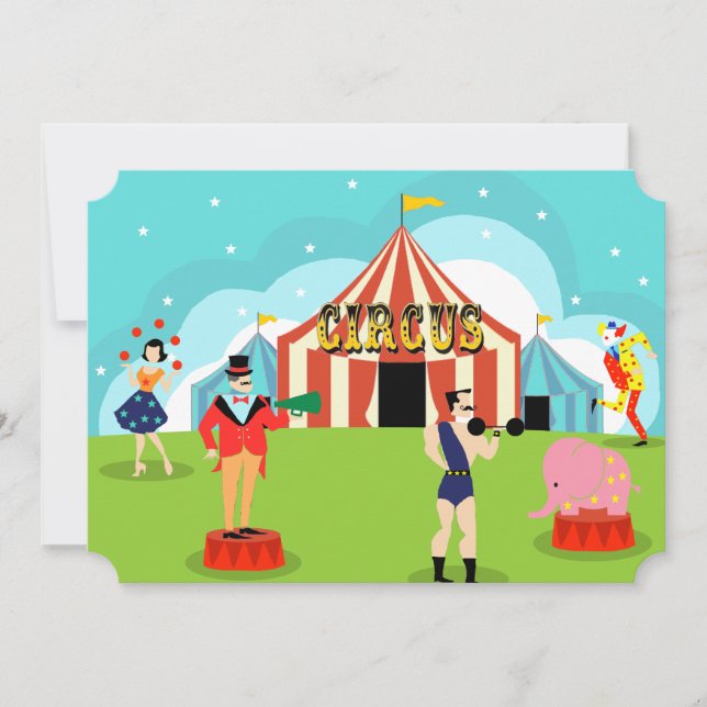 Customisable Vintage Circus Party Invitation (Front)