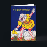 Customisable Vintage Clown Greeting Card<br><div class="desc">Customisable creepy clown greeting card.  Custom restored,  high quality vintage clown image.</div>