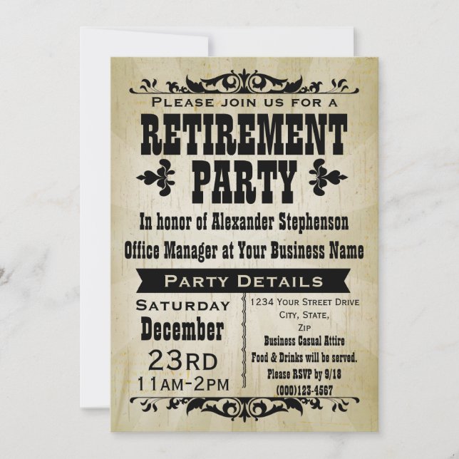 Customisable Vintage Country Party Invitations (Front)