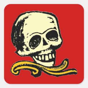 Customisable Vintage Decorative Skull Square Sticker