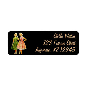 Customisable Vintage Fashion Return Address Label