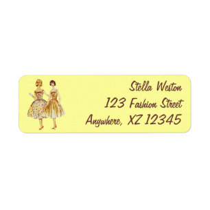 Customisable Vintage Fashion Return Address Label
