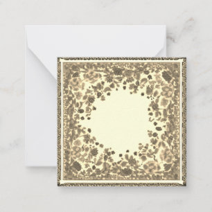 Customisable Vintage Floral Note Card Blank Inside