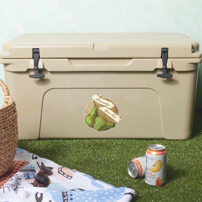 Customisable Vintage Fruit Grocery Store Cute Pear (Cooler)