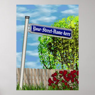 Customisable vintage German street sign -
