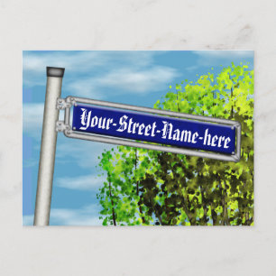Customisable vintage German street sign - Postcard