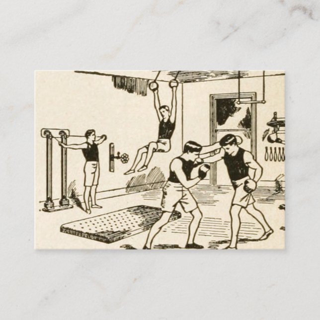 Customisable Vintage Gym Gymnasium Exercise Business Card (Front)