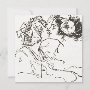 Customisable Vintage Kissing Lesbians Gay Wedding