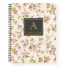 Customisable Vintage Monogram Floral Journal