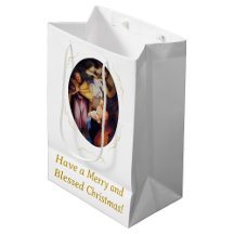 Customisable Vintage Nativity Christmas Gift Bag