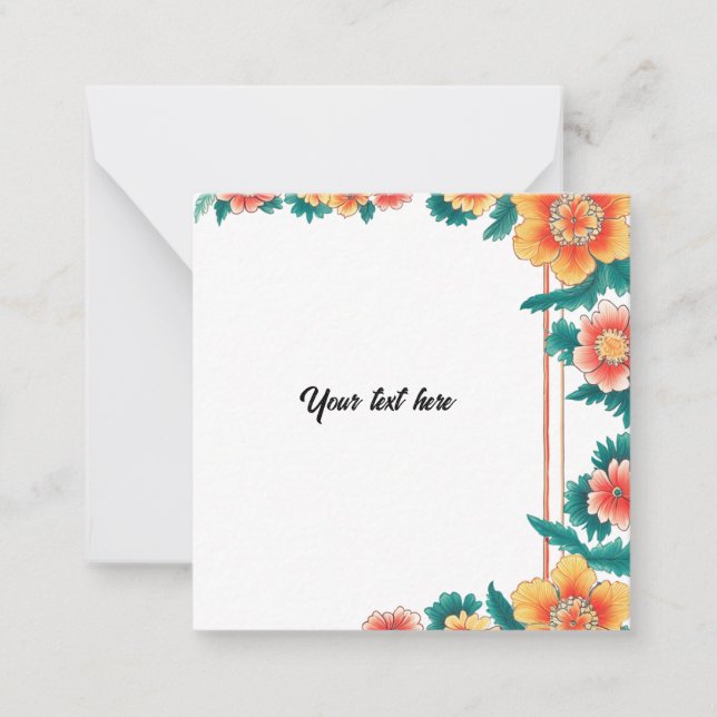 Customisable Vintage Orange Blossom Frame Card (Front)