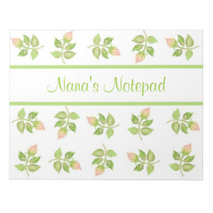 Customisable Vintage Pink Rosebuds Notepad, Jotter Notepad