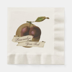 Customisable Vintage Plums Retro Fruit Old School Napkin