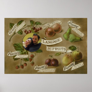Customisable Vintage Romantic Fruit French Wedding Poster