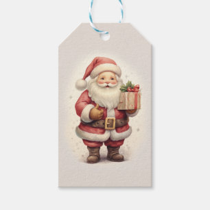 Customisable Vintage Santa Claus Gift Tags